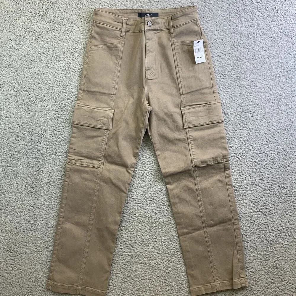 Mavi Cargo Pants Womens 27/27 Beige Khaki Sahara High Rise‎ Stretch NWT